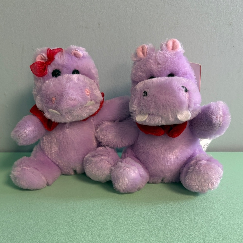 2008 Loblaws Valentine Purple Hippopotamus Plush Stuffed Toys, Interactive Plush